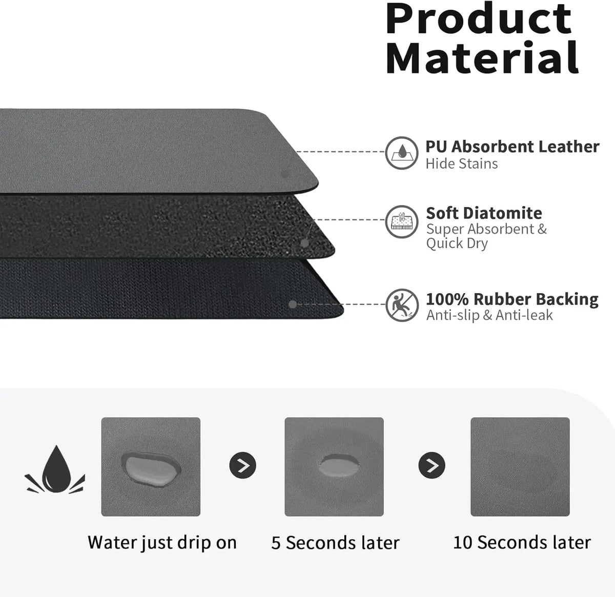 tapis cuisine moderne fleurs noires blanches dorées antibactérien 30x40cm 40x60cm 50x80cm