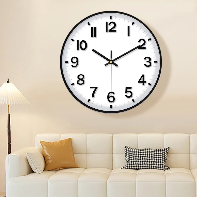 horloge murale moderne orange chiffres noirs 3d silencieuse quartz salon chambre décoration maison