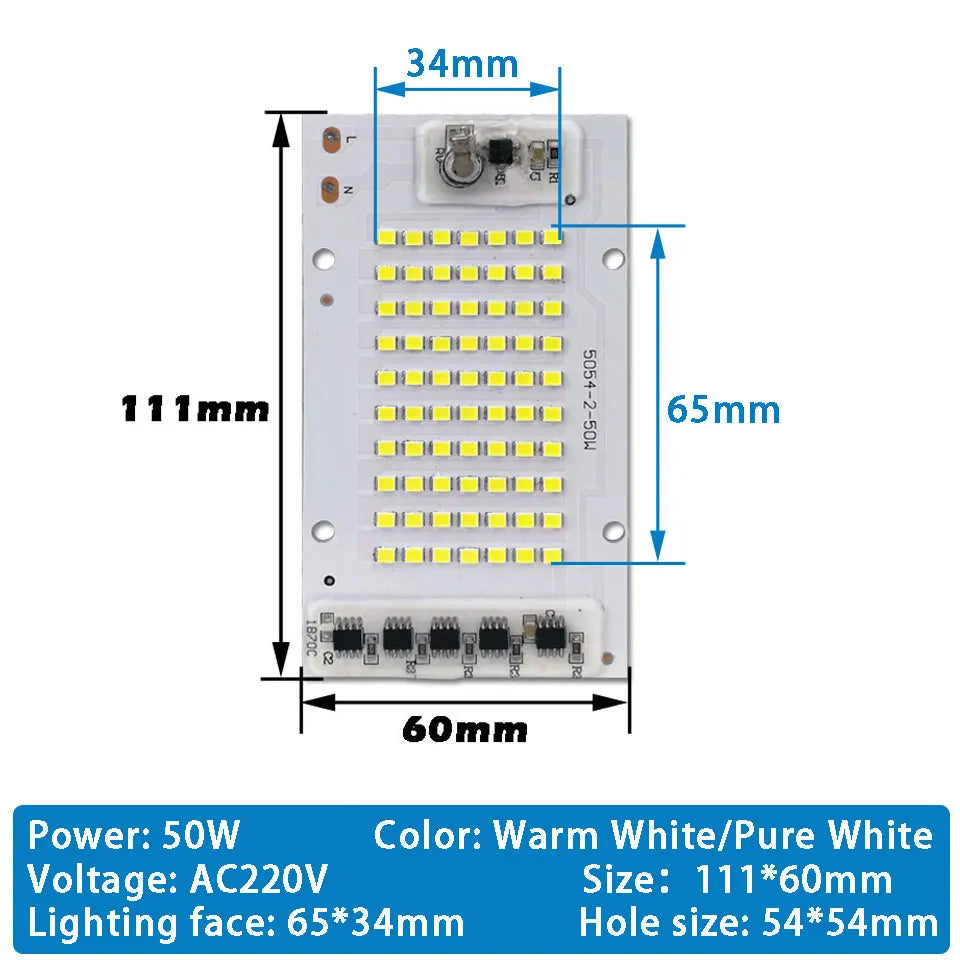 plaque led 100w blanc matrice diodes ic intelligent ac220v moderne technologique