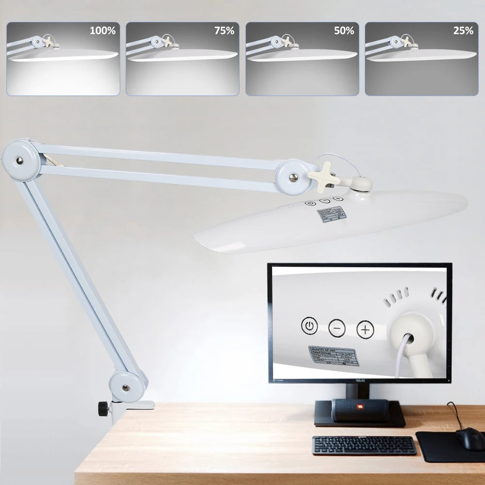 lampe led blanc minimaliste 50cm 117led pince ajustable intensité variable moderne