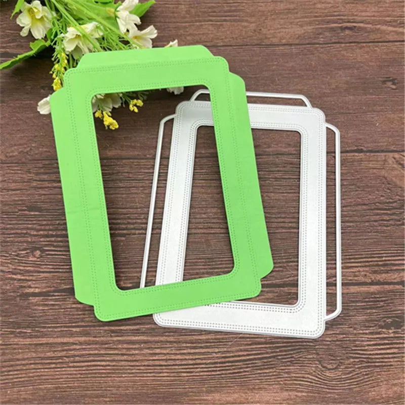 masques faciaux modernes bordure ornée points vert blanc bricolage scrapbooking