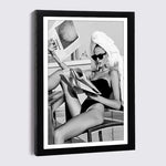 Cadre photo mural bois A3 noir et blanc style nordique