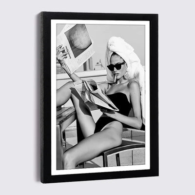 Cadre photo mural bois A3 noir et blanc style nordique