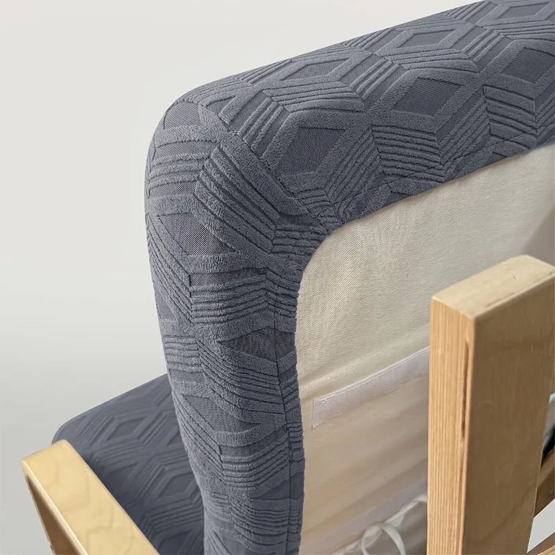 housse chaise bascule polyestère motif géométrique gris moderne extensible machine lavableextérieur salon