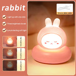 veilleuse animale cartoon mignonne tactile rose jaune blanc oreilles face chambre bébé
