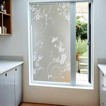Film fenêtre décoratif floral adhésif moderne gris translucide motifs végétauxOpaque Blanc Feuilles