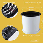 pots fleurs modernes blancs double couche transparents grille dimensions 12cm 16cm