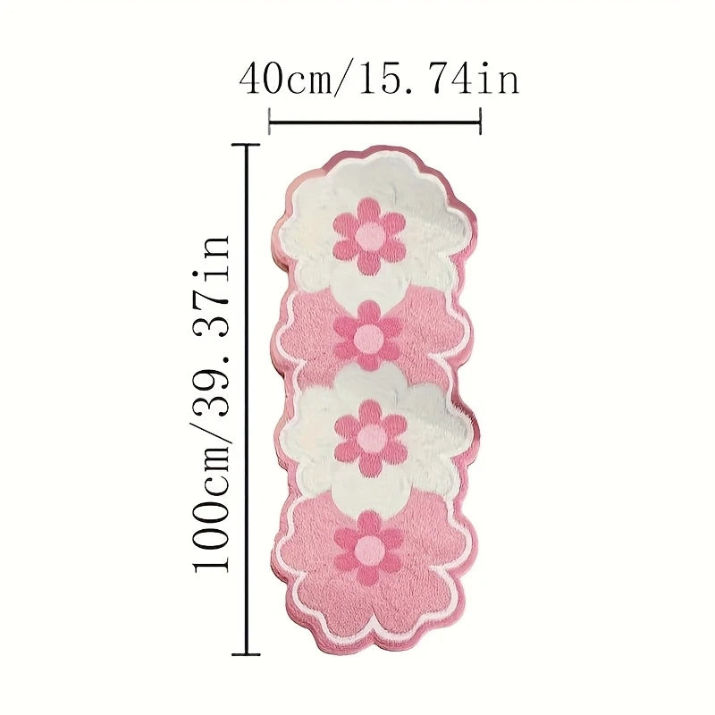 tapis fleurs rose moderne antidérapant polyester intérieur extérieur plage pique nique chambre fille