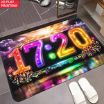 tapis moderne numérique antibactéries résistant décoloration antidérapant salon entrée extérieur multicolore temps météo