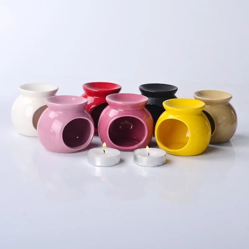 bougeoir céramique blanc noir rouge jaune moderne minimaliste aromathérapie décoration maison parfum flacon