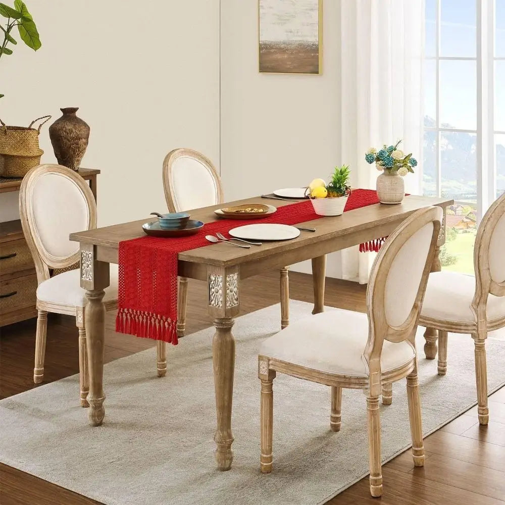 chemin table boho rustique franges motifs géométriques coton polyester décoration table manger fête