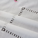 nappe blanche broderie florale festonnée polyester coton table maison mariage fête restauranthôtel