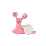 figurines limaces stylisées cartoon vert rose enfantines expressions faciales lisses collection jouets