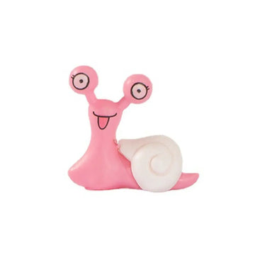 figurines limaces stylisées cartoon vert rose enfantines expressions faciales lisses collection jouets
