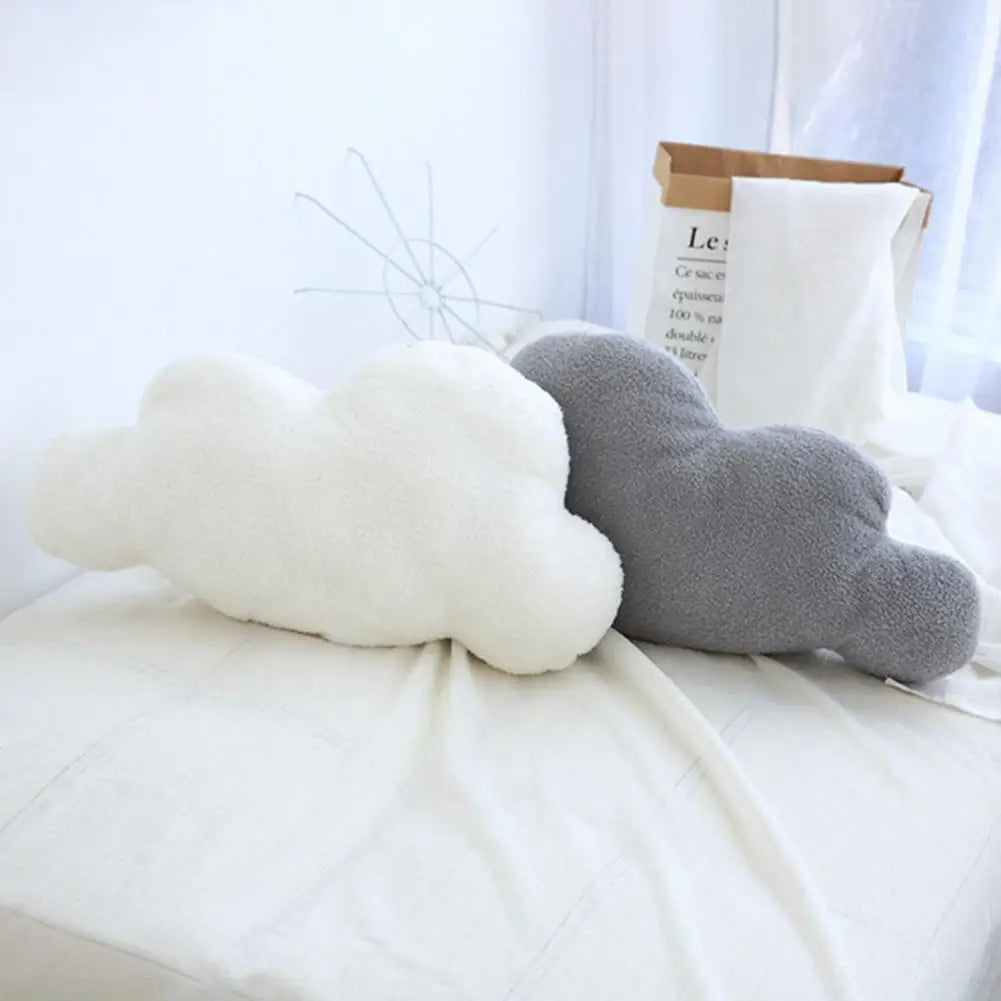 coussin nuage gris doux moderne literie corps blanc fourré oblong coton polyester