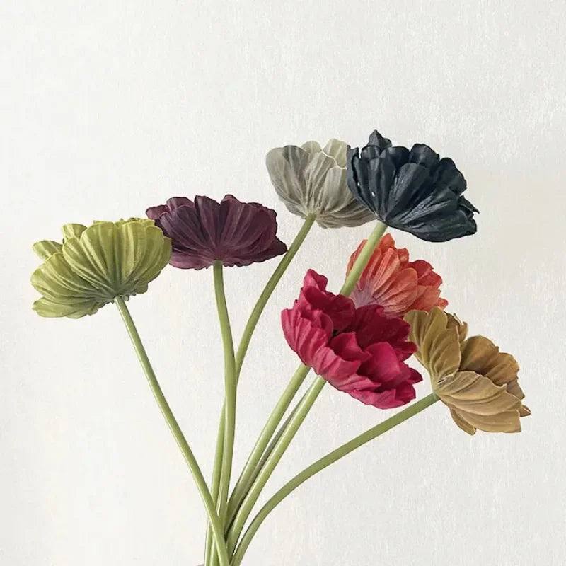 bouquet artificiel coquelicot vintage feuilles rouges noires intérieur extérieur mariage festiveDecorationintérieur