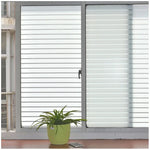 voilage adhésif rayures horizontales blanc moderne opaque chambre bain stripe deco protection thermique