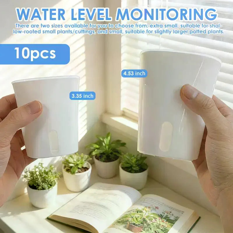 pots auto arrosants blancs modernes fente drainage coton fenêtre niveau eau
