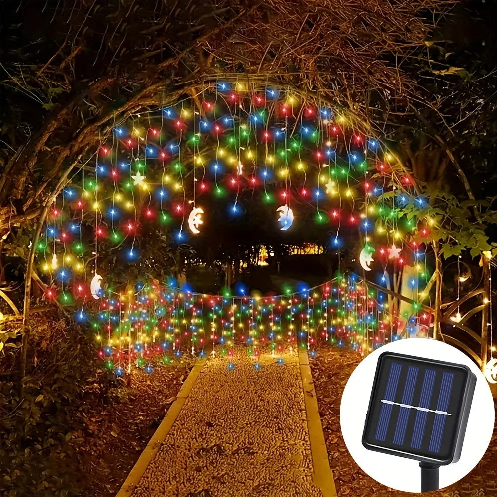 guirlande lumineuse led multicolore moderne clips solaire extérieure 162led 7m