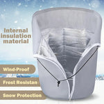 sac protection plante noir gris texture imperméable moderne cordon serrure zipper durable froid gel