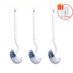 brosse wc souple forme long manche 360 blanc gris moderne sans coin mort respectueux