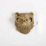 pendentif tête cerf doré résine décorative moderne fourrure chaîne accessoire mur fixations