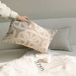housse coussin rectangulaire polyester motif géométrique nordique décoration maison contemporaine fixations tringles voiture