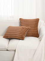 taies d'oreiller décoratives moderne rayées 30x50cm 45x45cm polyester beige clair coussins maison simple fixations