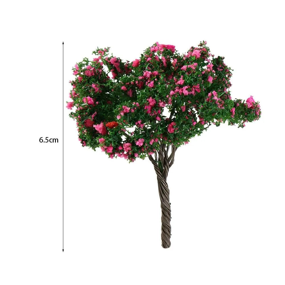 miniatures résine arbres feuilles fleurs vert jaune rose blanc paysage décoratif simulationextérieur