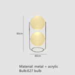 lampe sol moderne sphères translucides structure métallique chromée scandinave blanc doré