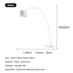 lampe sol moderne led noir base circulaire abat jour aluminium éclairage intérieur minimaliste