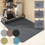 tapis sol moderne rectangulaire gris bleu vert adhésif absorbant séchage rapide cuisine salle