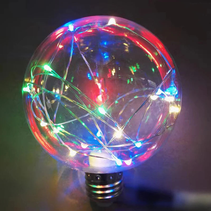 ampoules led décoratives transparentes rose fil cuivre lumière rvb éclairage intérieur féerique vintage 8cm