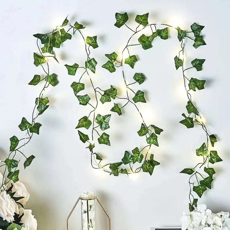 guirlande artificielle vigne soie extérieure feuilles vertes naturel accrochable fête maison decoration