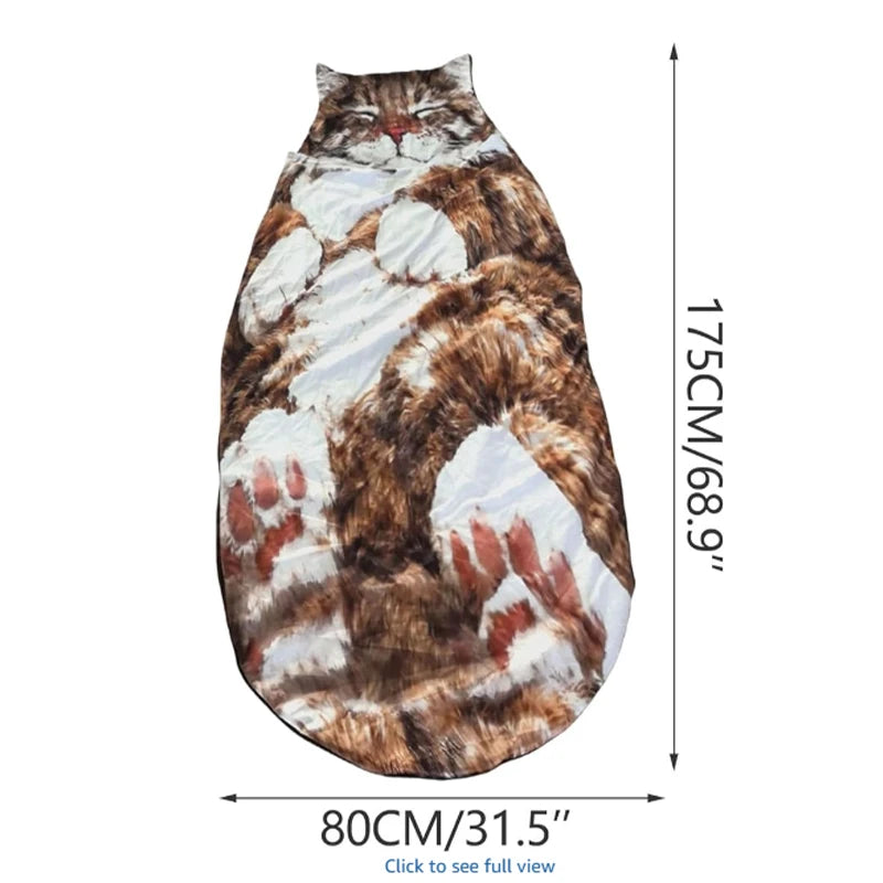 sac couchage adulte sac fourrure chat imprimé doux confortable polyester coton lit