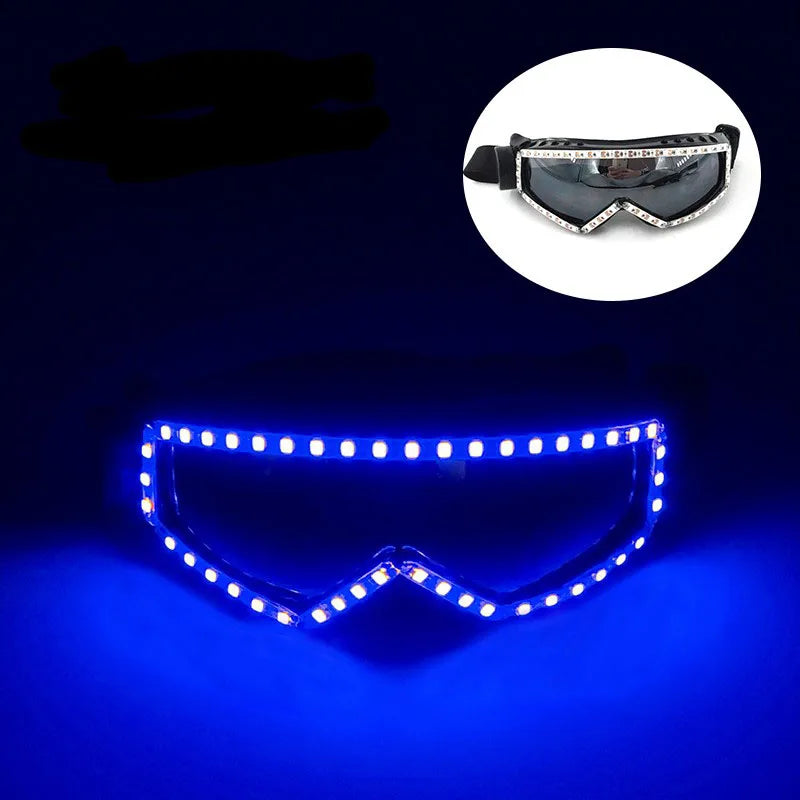 lunettes protection lumineuses led noires blanches modernes événements festifs anniversaires halloween valentin