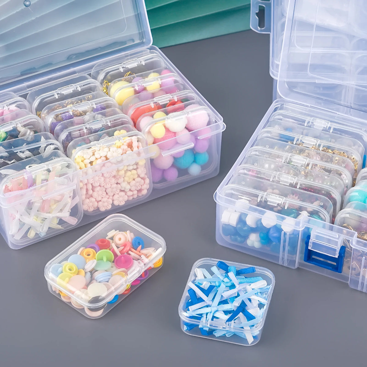 boîtes rangement transparentes modernes poignées compartiments grilles boîtes rangement transparentes poignées compartiments 10 grilles