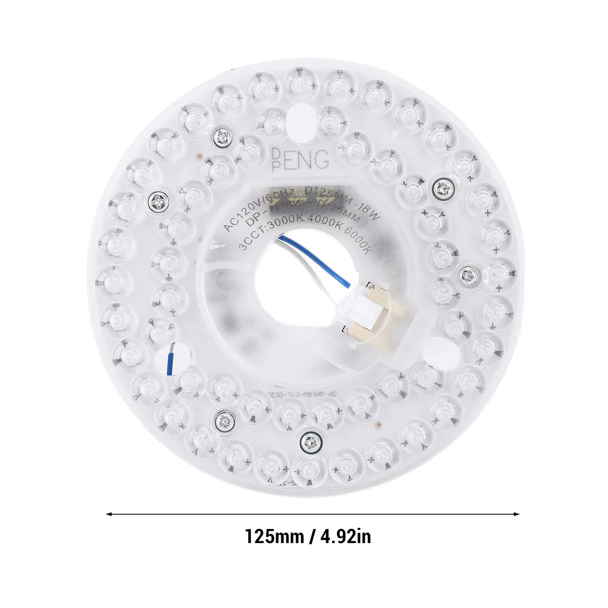 lampe led blanc moderne 125mm 18w cct 3000k 4000k 6000k variable opacity