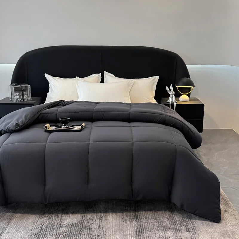 couette matelassée polyester géométrique noire moderne toutes saisons 135x200cm