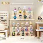 présentoir transparent modulaire solo salon respectueux environnement moderne cartoon figurines colorées hexagonal
