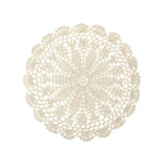 serviettes table crochet traditionnel motif floral beige clair blanc artisanal fête table manger