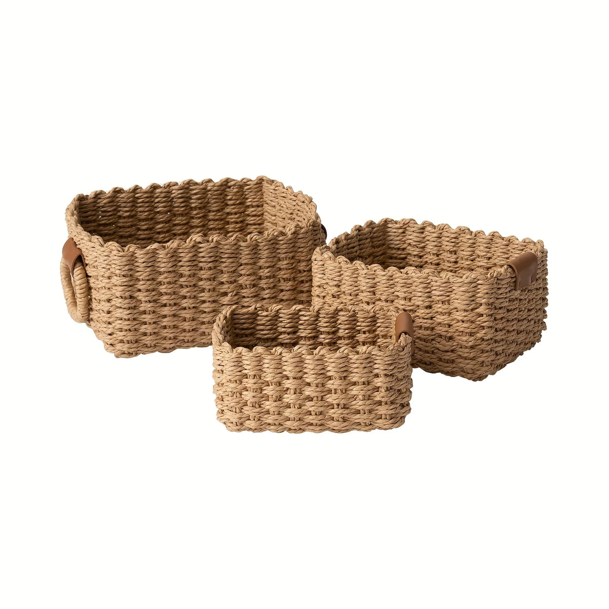 panier tressé bohème rustique fleurs séchées carnet maquillage storage beige marron ondulé
