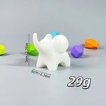 statue éléphant blanc moderne minimaliste décoration 7cm 6cm 29g rond lisse opaque