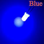 Diodes led bleu vert rouge blanc chaud blanc 5mm diffusées 1000 pièces nouvelle condition