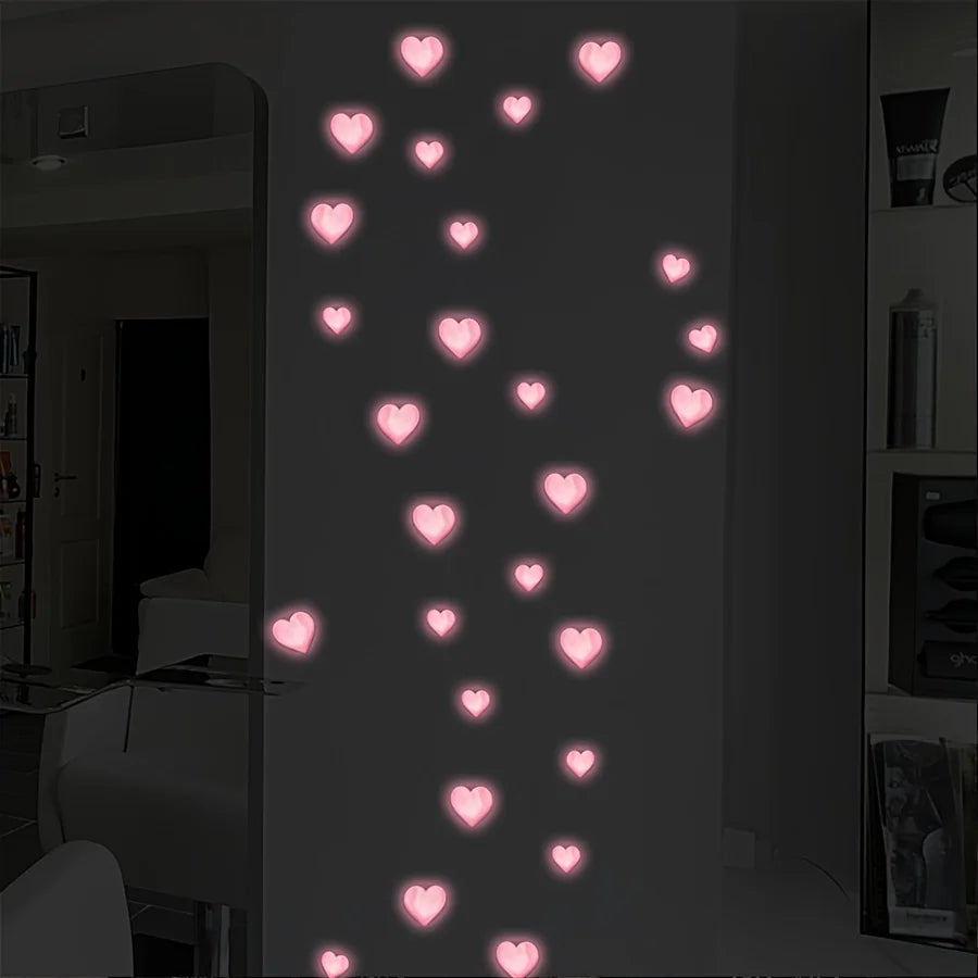 stickers muraux coeurs rose clair minimaliste adhésifs chambre bébé décoration romantique maison opaques