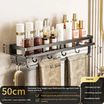 étagère murale aluminium perforée noire adhésive salle bain moderne organisateur suspendu toiletterie support