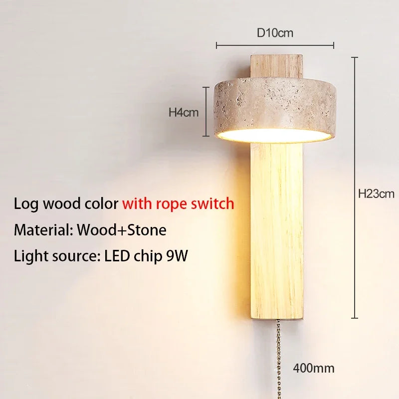 lampe murale moderne minimaliste bois texturé abatjour opaque orientable fixée mur
