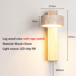 lampe murale moderne minimaliste bois texturé abatjour opaque orientable fixée mur