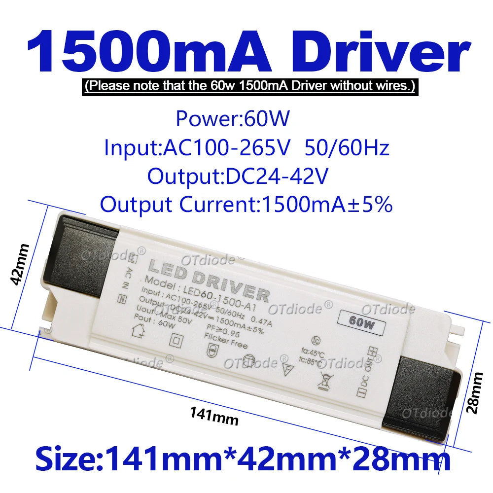 driver led 30w 40w 50w 700ma 1050ma 1200ma 1500ma ac dc moderne
