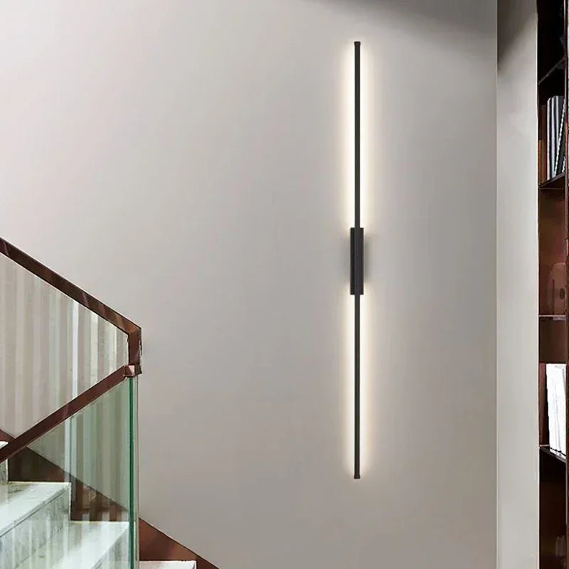 lampes murales led modernes minimaliste noir blanc chaud 60cm 80cm 100cm chambre cuisine salle